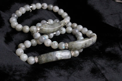 1 Bracelet élastiqué en labradorite - Aurore Lune 