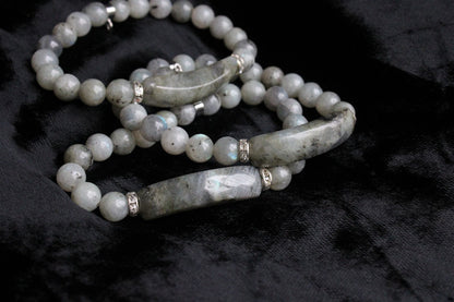 1 Bracelet élastiqué en labradorite - Aurore Lune 