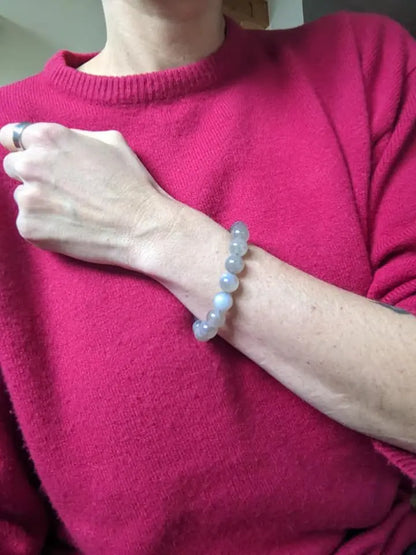 1 Bracelet élastiqué en labradorite 12 mm - Aurore Lune 
