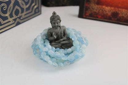 1 Bracelet en aigue marine 16 cm - Aurore Lune 
