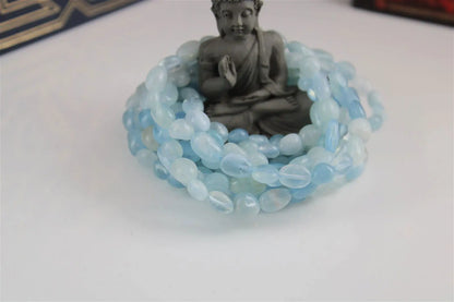 1 Bracelet en aigue marine 16 cm - Aurore Lune 