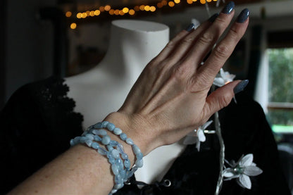 1 Bracelet en aigue marine 17 cm - Aurore Lune 
