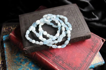 1 Bracelet en aigue marine 17 cm - Aurore Lune 