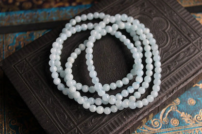 1 Bracelet en aigue marine 4mm 16 cm - Aurore Lune 