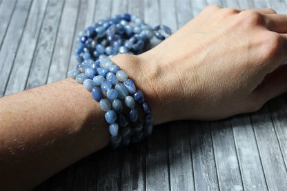 1 Bracelet en aventurine bleue - quartz bleu-  16 cm - Aurore Lune 