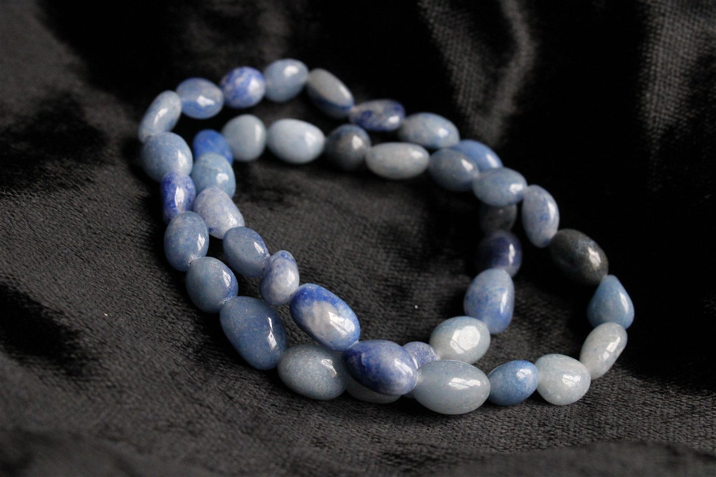 1 Bracelet en aventurine bleue - quartz bleu-  poignet fin - Aurore Lune 