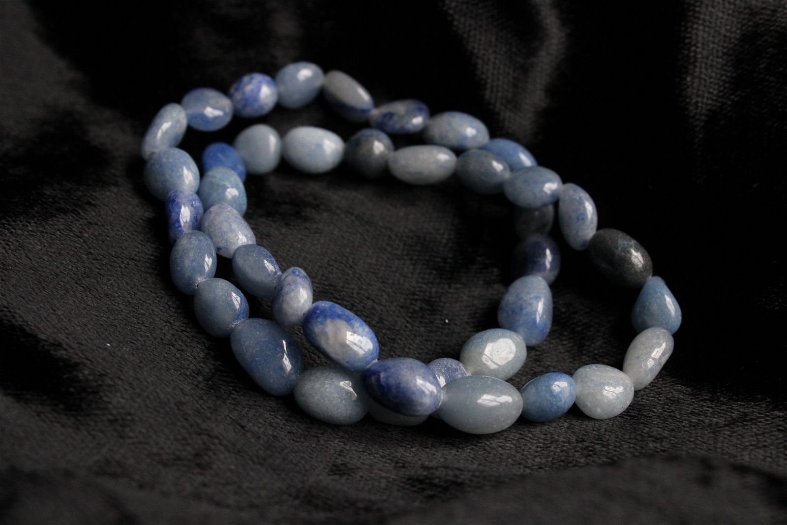 1 Bracelet en aventurine bleue - quartz bleu-  poignet fin - Aurore Lune 