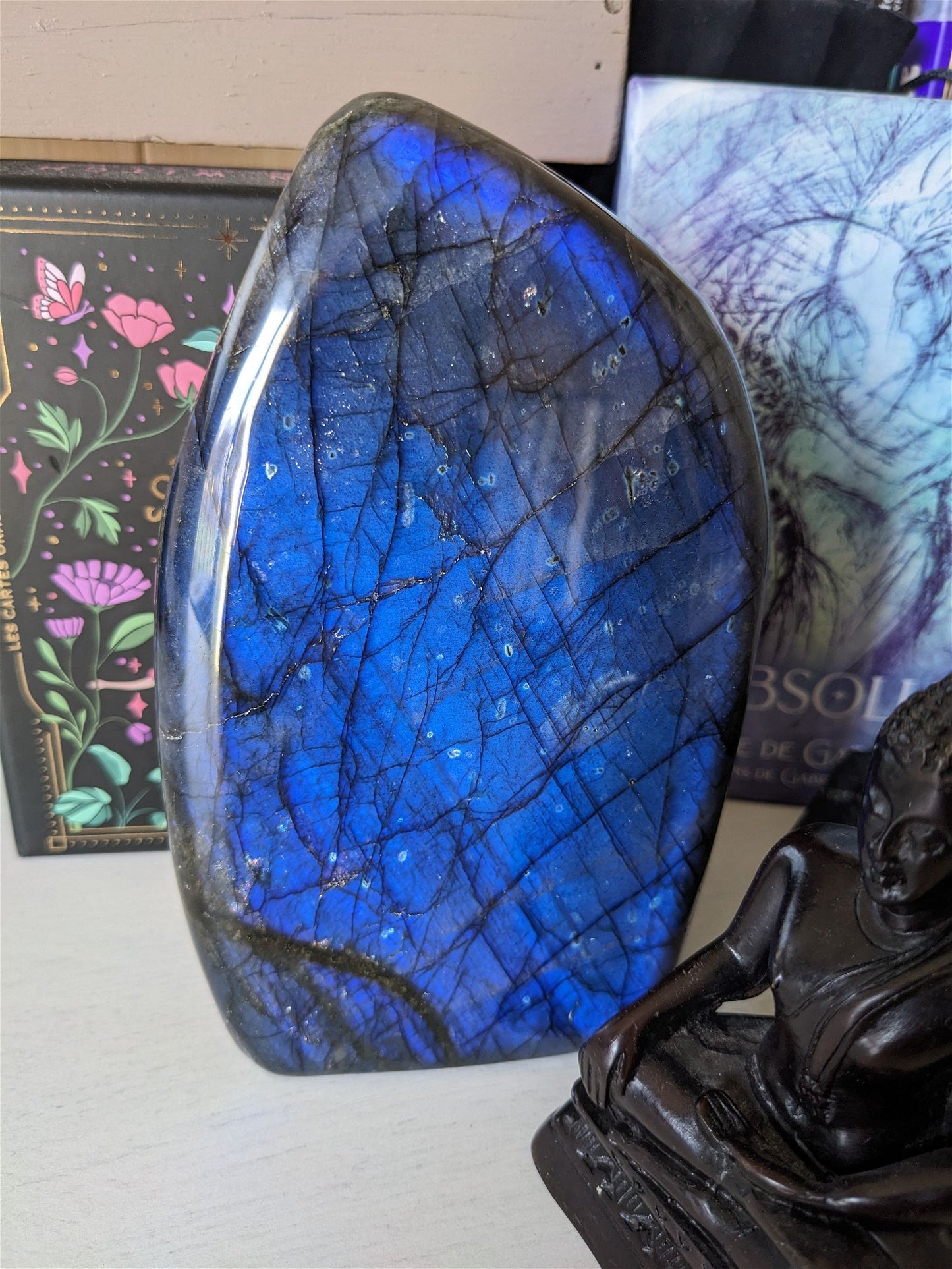 1 Labradorite bleue à poser 1.5 kg EXCEPTIONNELLE - Aurore Lune 