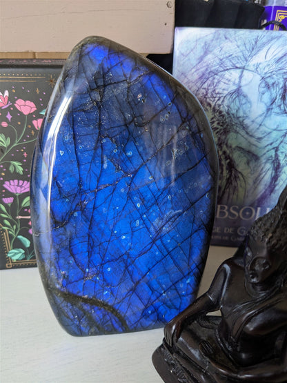 1 Labradorite bleue à poser 1.5 kg EXCEPTIONNELLE - Aurore Lune 