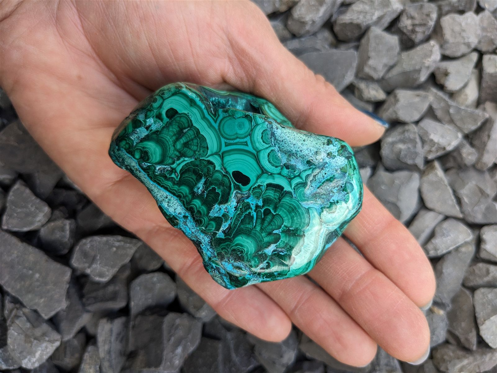 1 Malachite chrysocolle à poser - Aurore Lune 