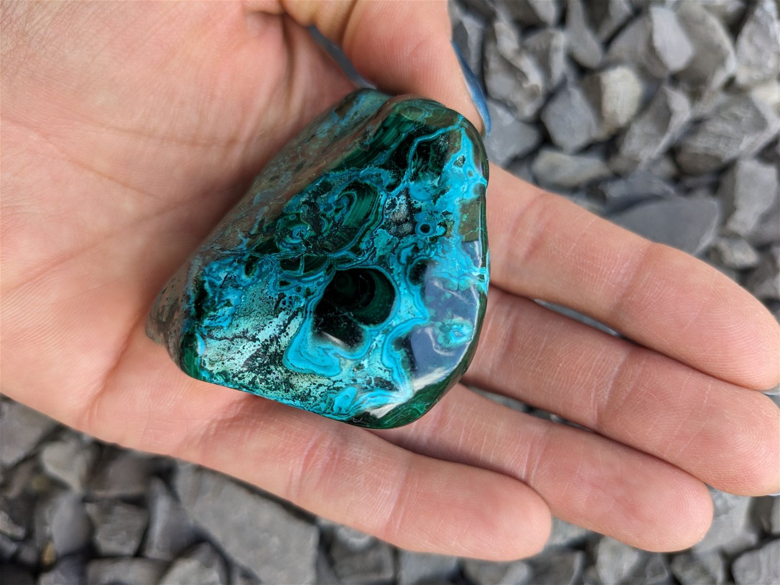 1 Malachite chrysocolle à poser - Aurore Lune 