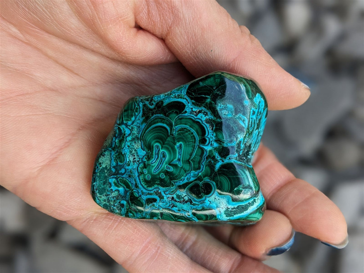 1 Malachite chrysocolle à poser - Aurore Lune 