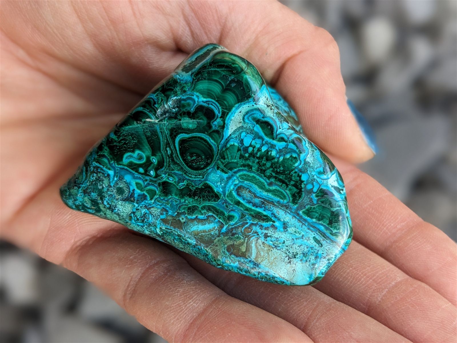 1 Malachite chrysocolle à poser - Aurore Lune 