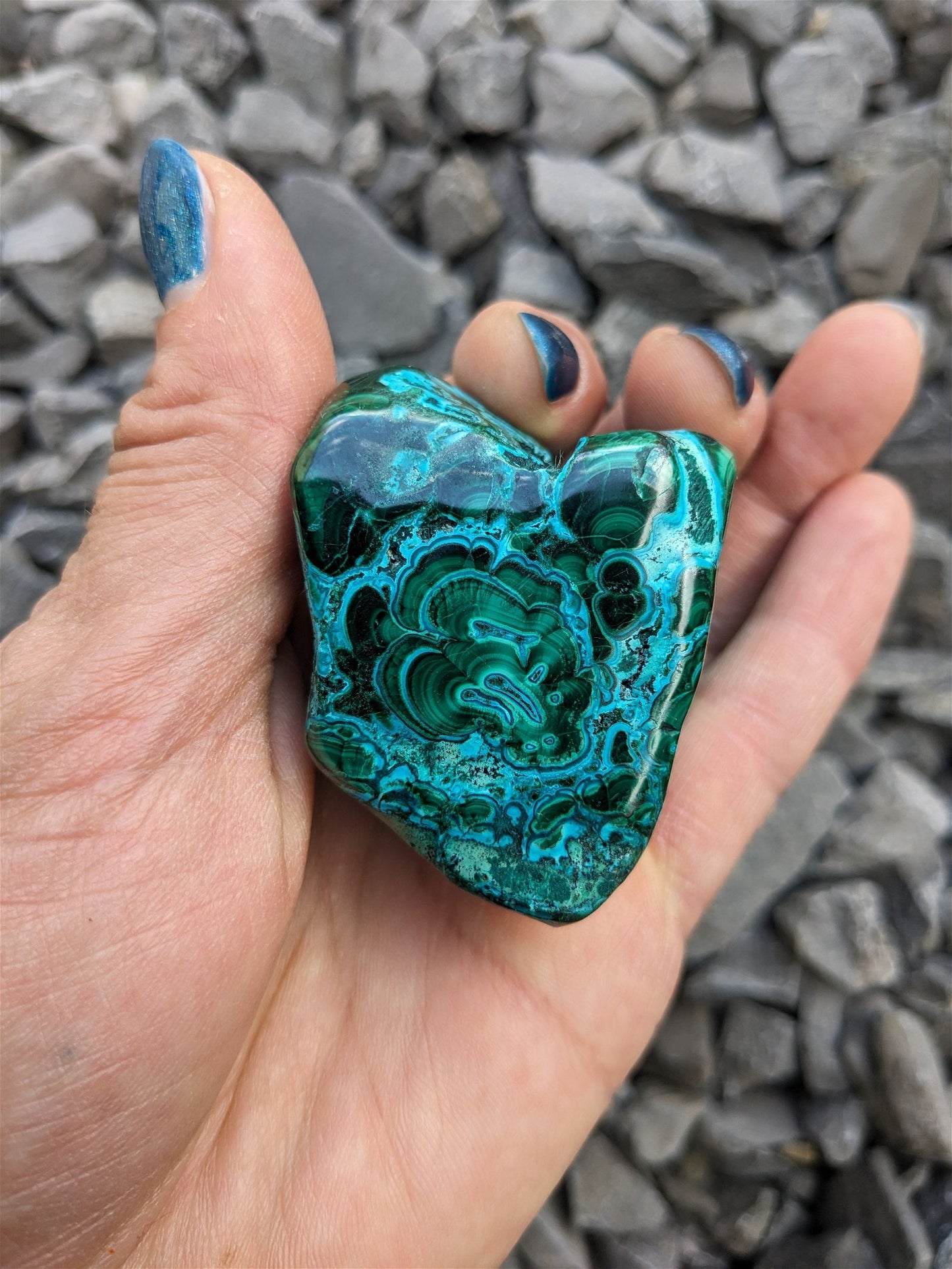 1 Malachite chrysocolle à poser - Aurore Lune 