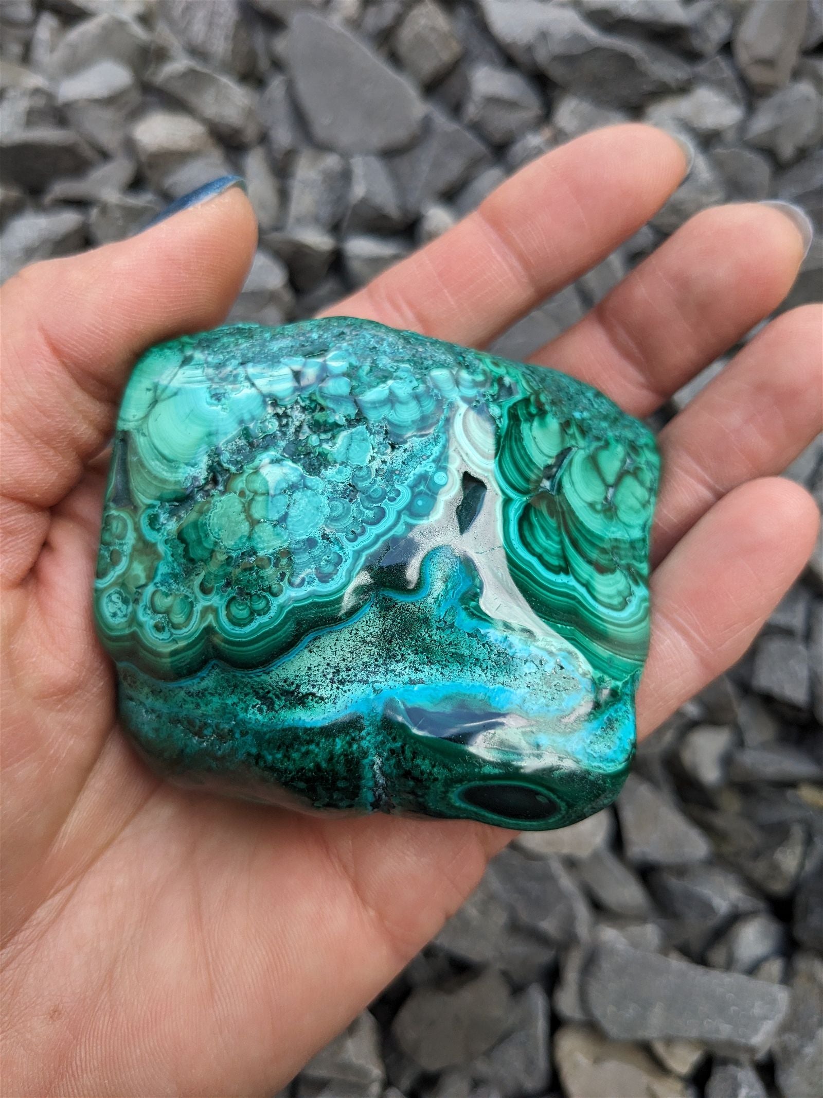 1 Malachite chrysocolle à poser - Aurore Lune 