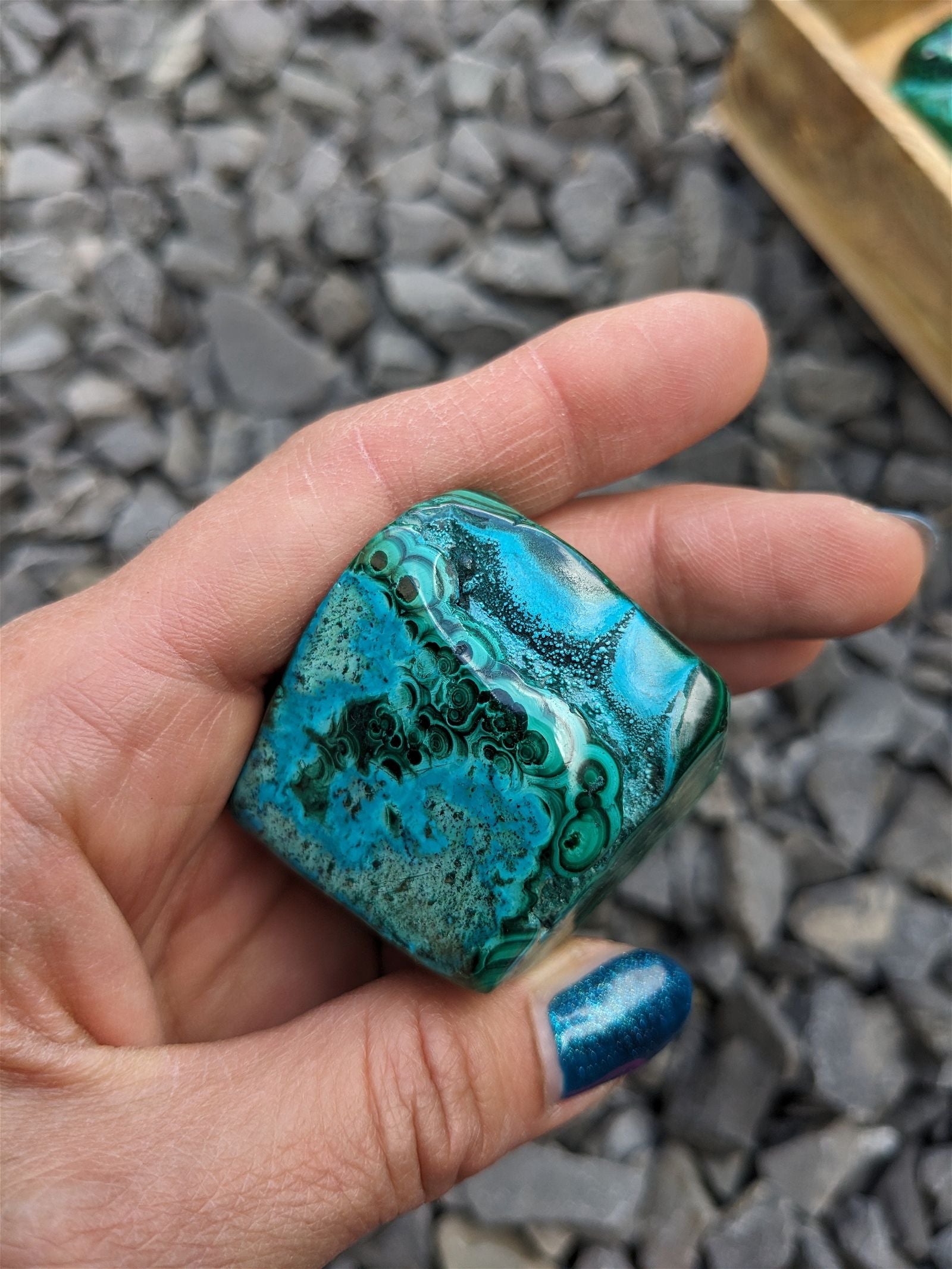 1 Malachite chrysocolle à poser - Aurore Lune 