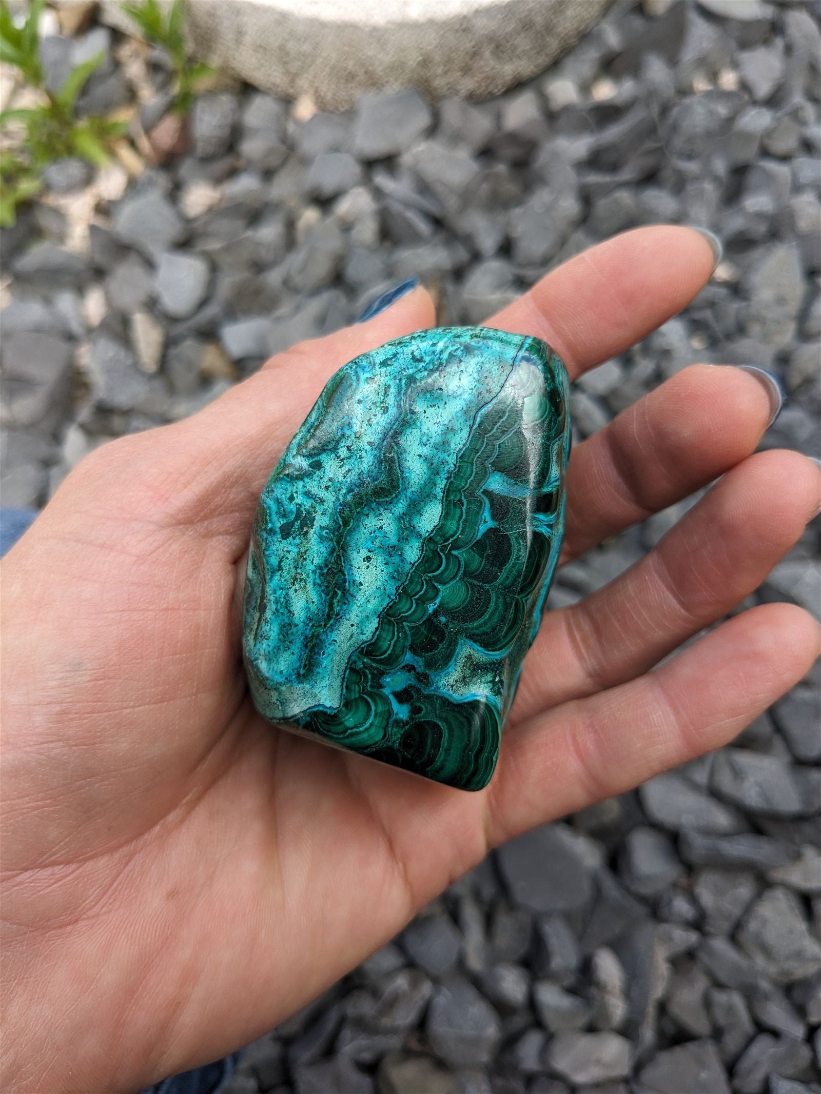 1 Malachite chrysocolle à poser - Aurore Lune 