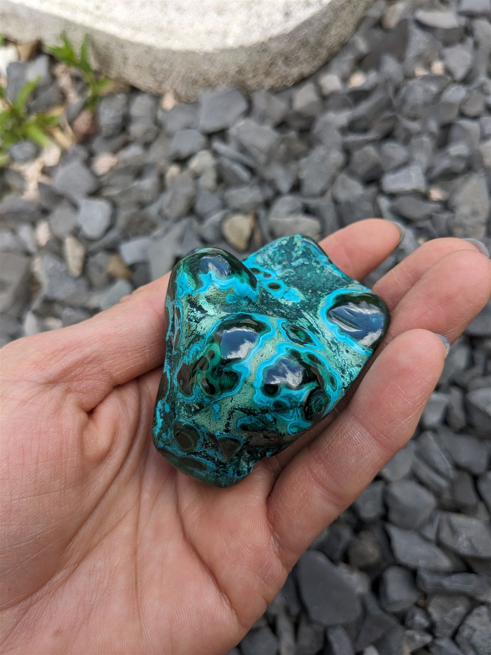 1 Malachite chrysocolle à poser - Aurore Lune 