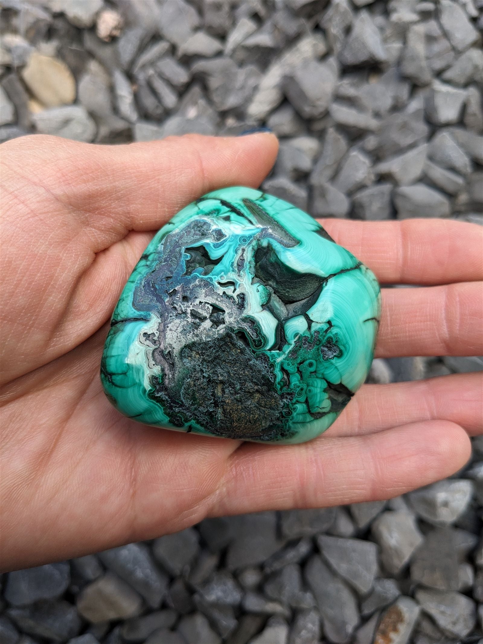 1 Malachite chrysocolle à poser - Aurore Lune 