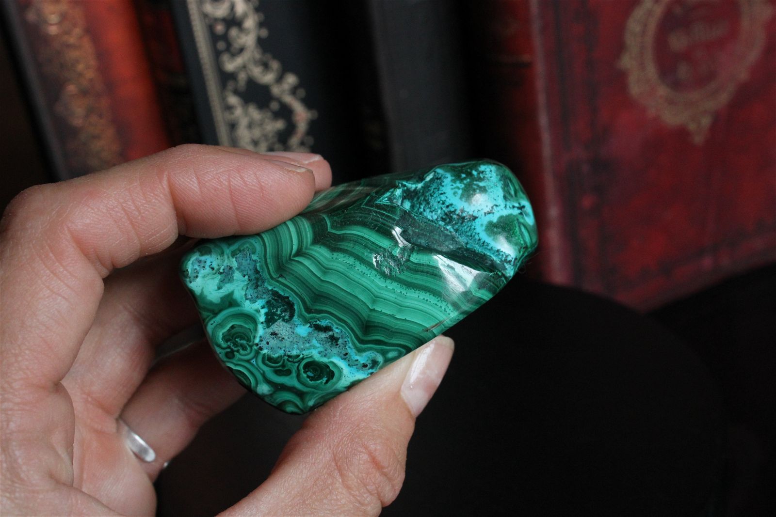 1 Malachite chrysocolle à poser 6.5 cm - Aurore Lune 