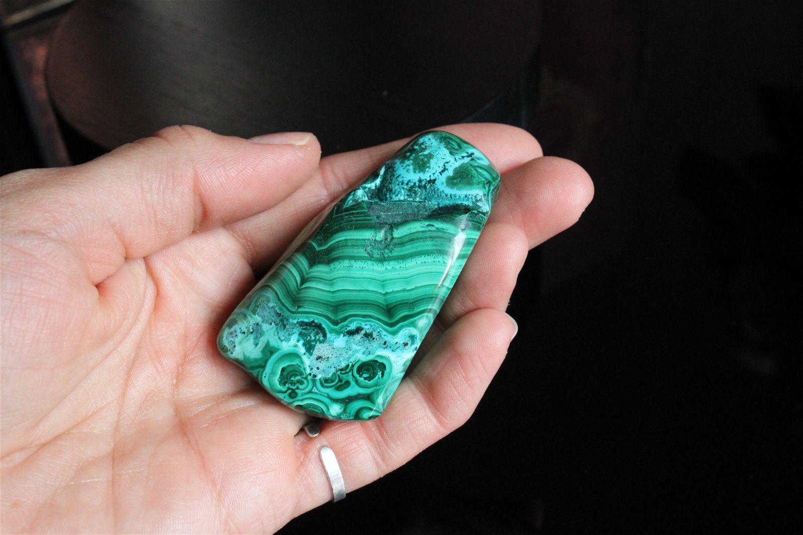 1 Malachite chrysocolle à poser 6.5 cm - Aurore Lune 