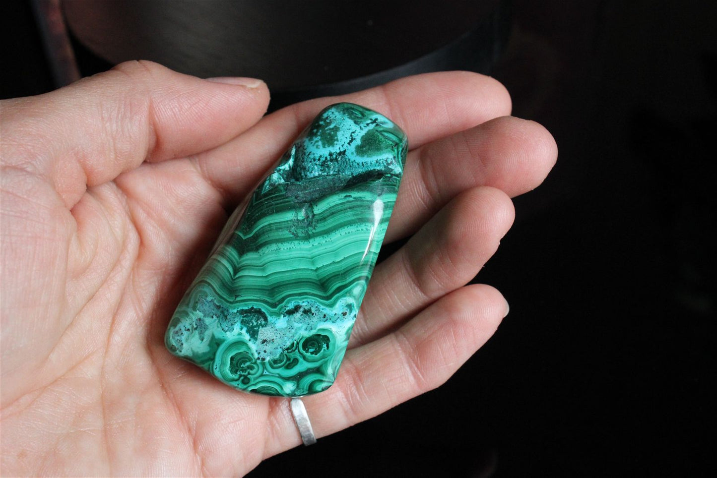 1 Malachite chrysocolle à poser 6.5 cm - Aurore Lune 