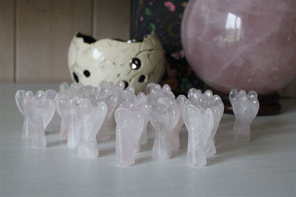 1 Petit ange en quartz rose 3-4 cm - Aurore Lune 