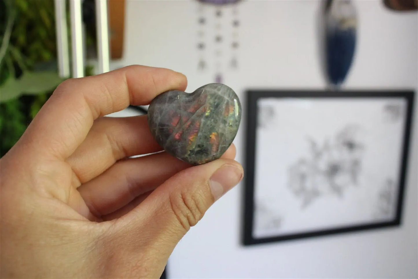 1 Petit coeur labradorite CONFORME PHOTO - Aurore Lune 