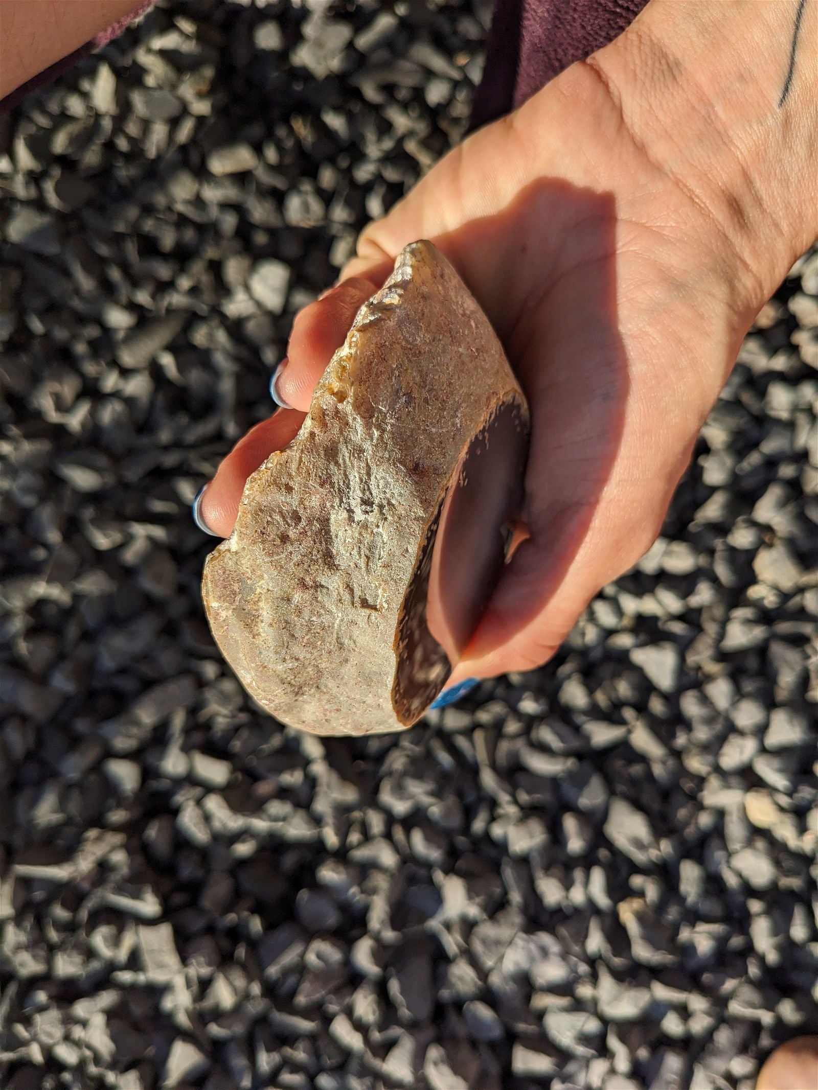 1 agate à eau - enhydre du Brésil à poser photo contractuelle - Aurore Lune 