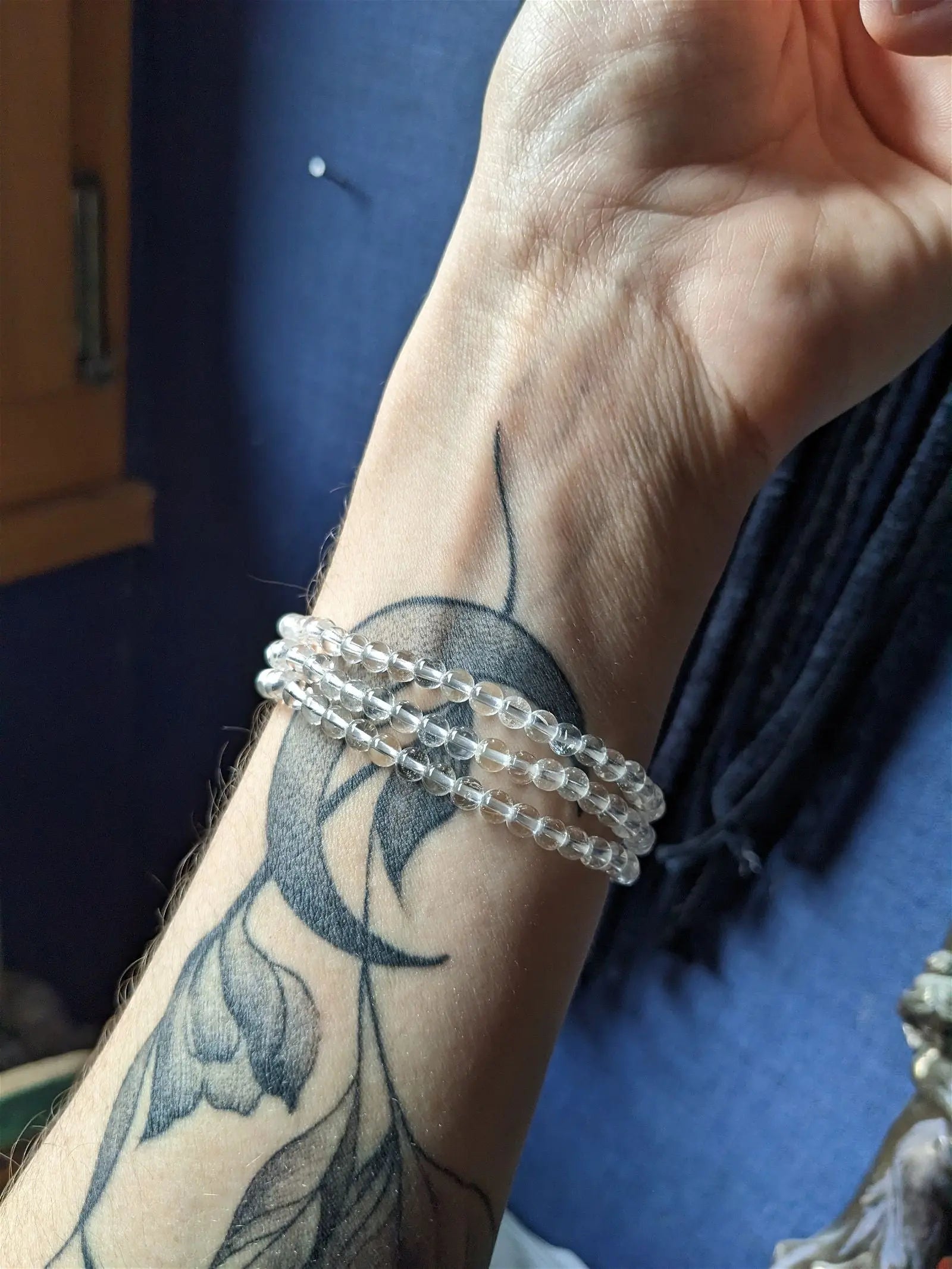 1 bracelet cristal de roche poignet fin à moyen - Aurore Lune 