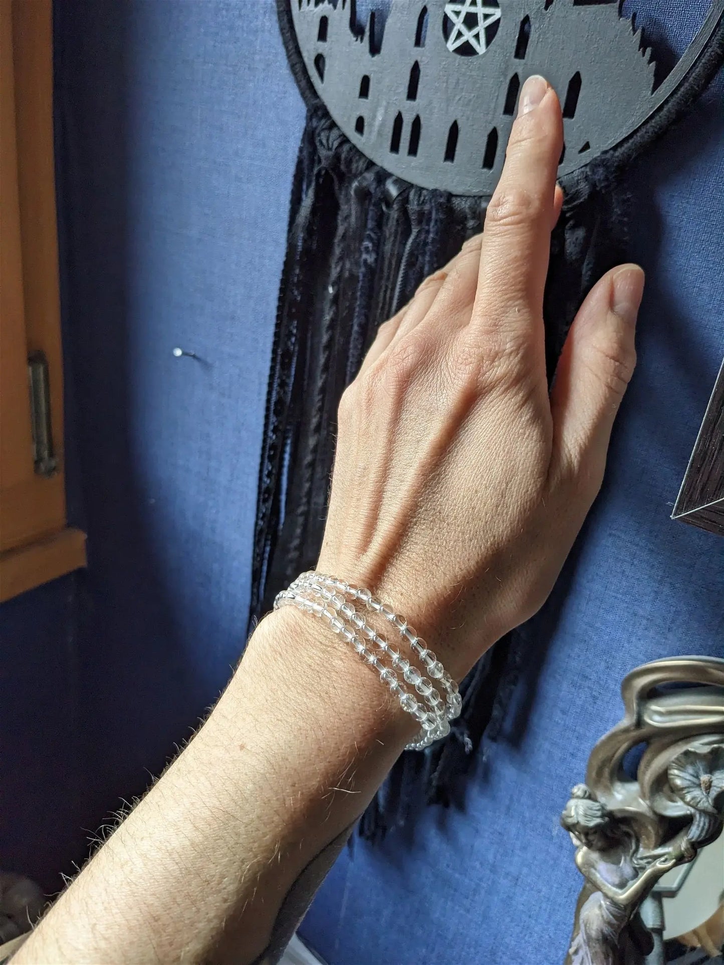 1 bracelet cristal de roche poignet fin à moyen - Aurore Lune 