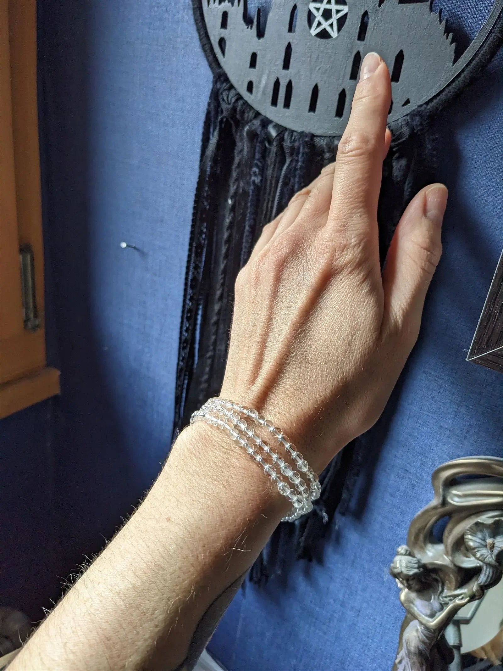 1 bracelet cristal de roche poignet fin à moyen - Aurore Lune 