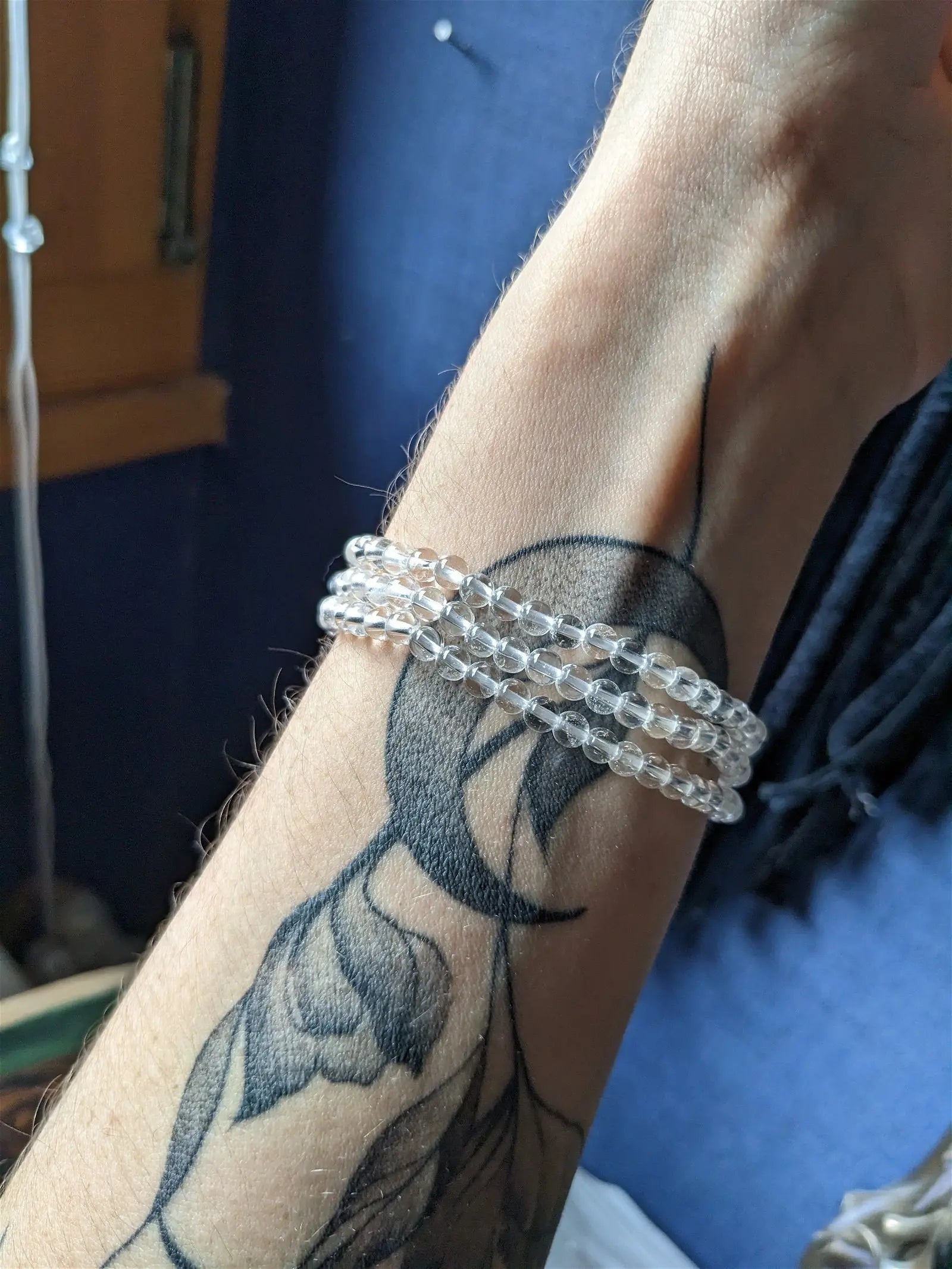 1 bracelet cristal de roche poignet fin à moyen - Aurore Lune 