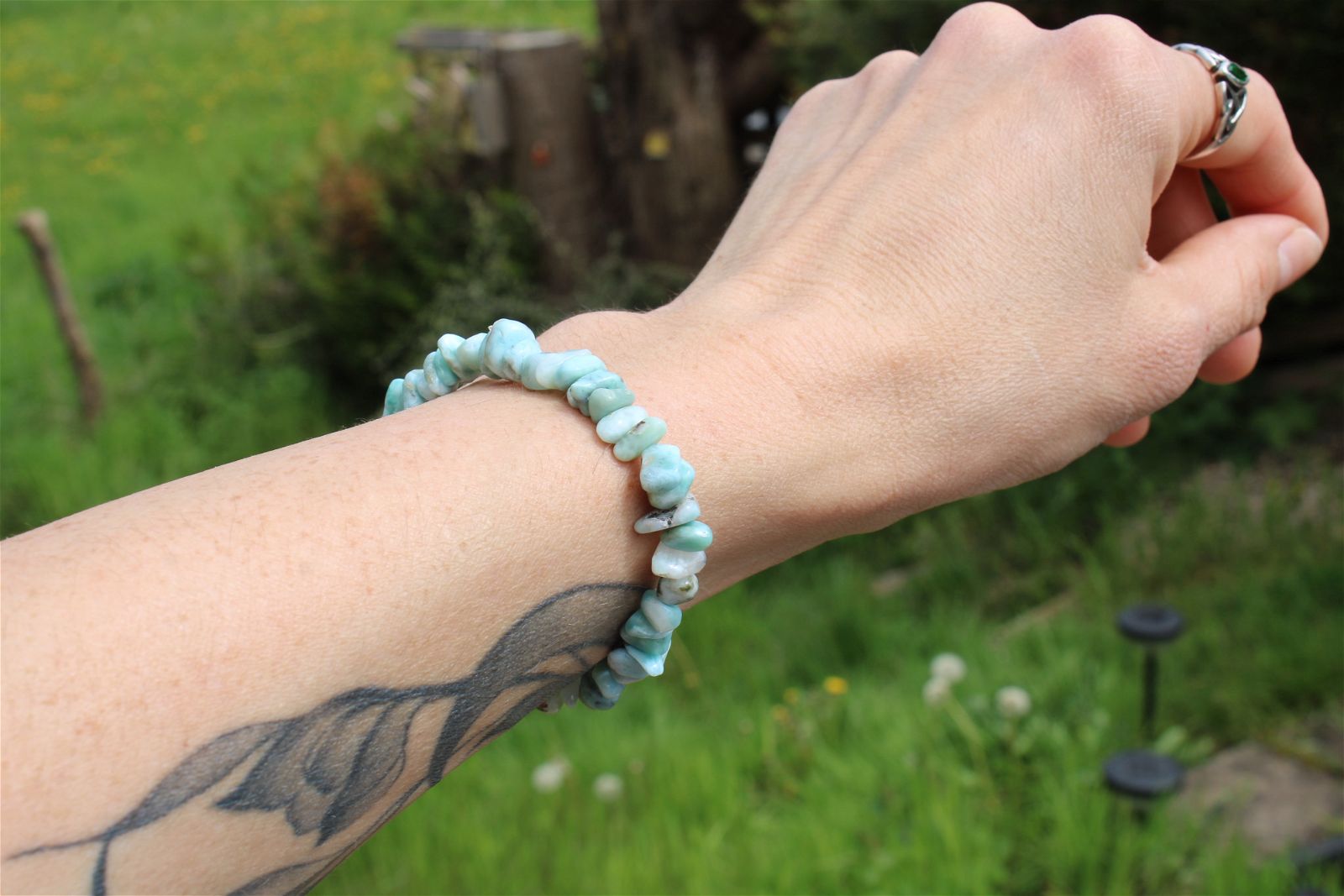 1 bracelet de larimar poignet fin ou moyen - Aurore Lune 