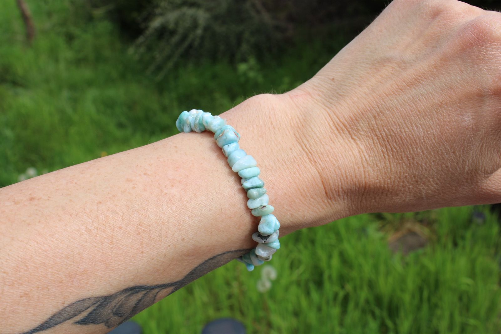 1 bracelet de larimar poignet fin ou moyen - Aurore Lune 