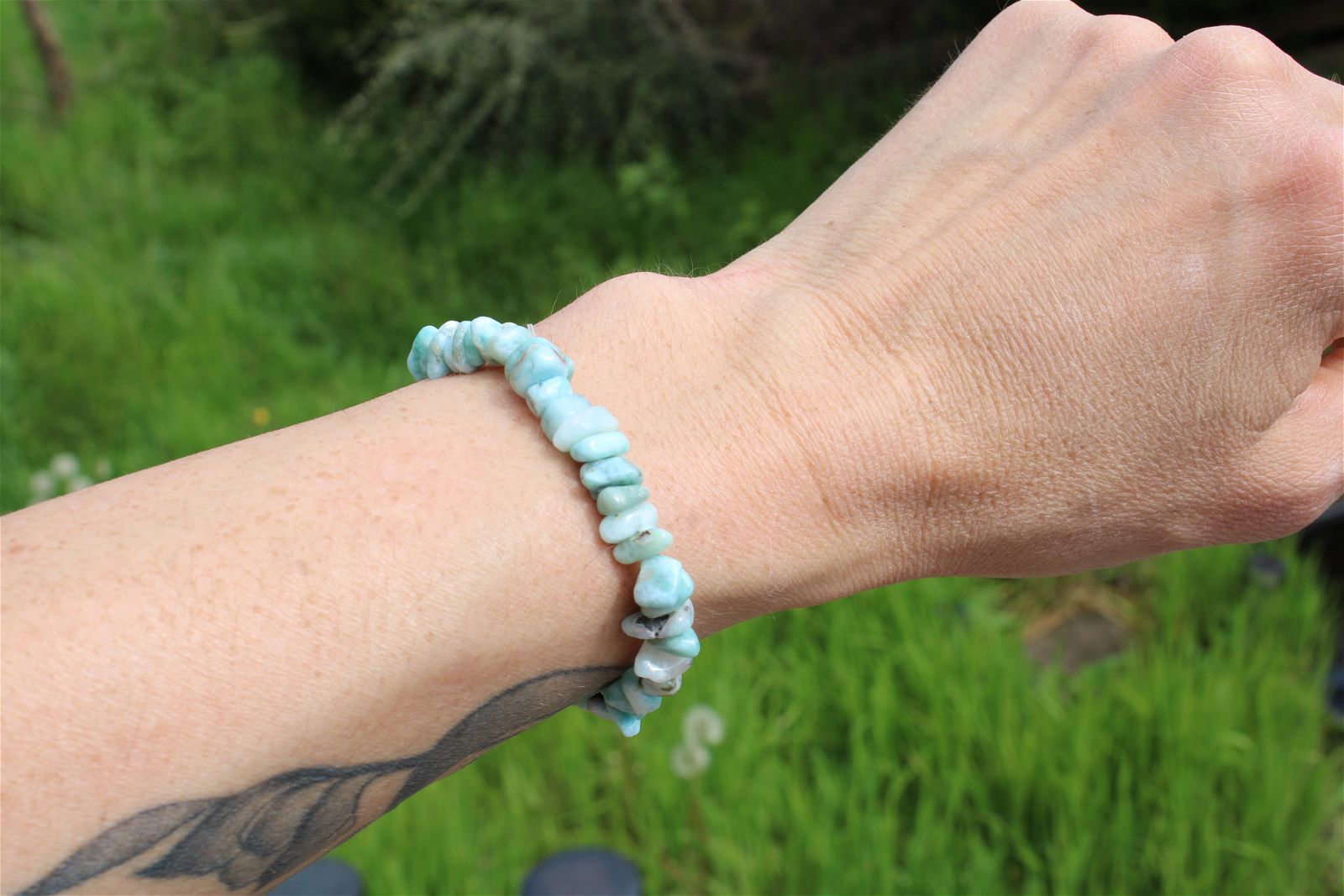 1 bracelet de larimar poignet fin ou moyen - Aurore Lune 