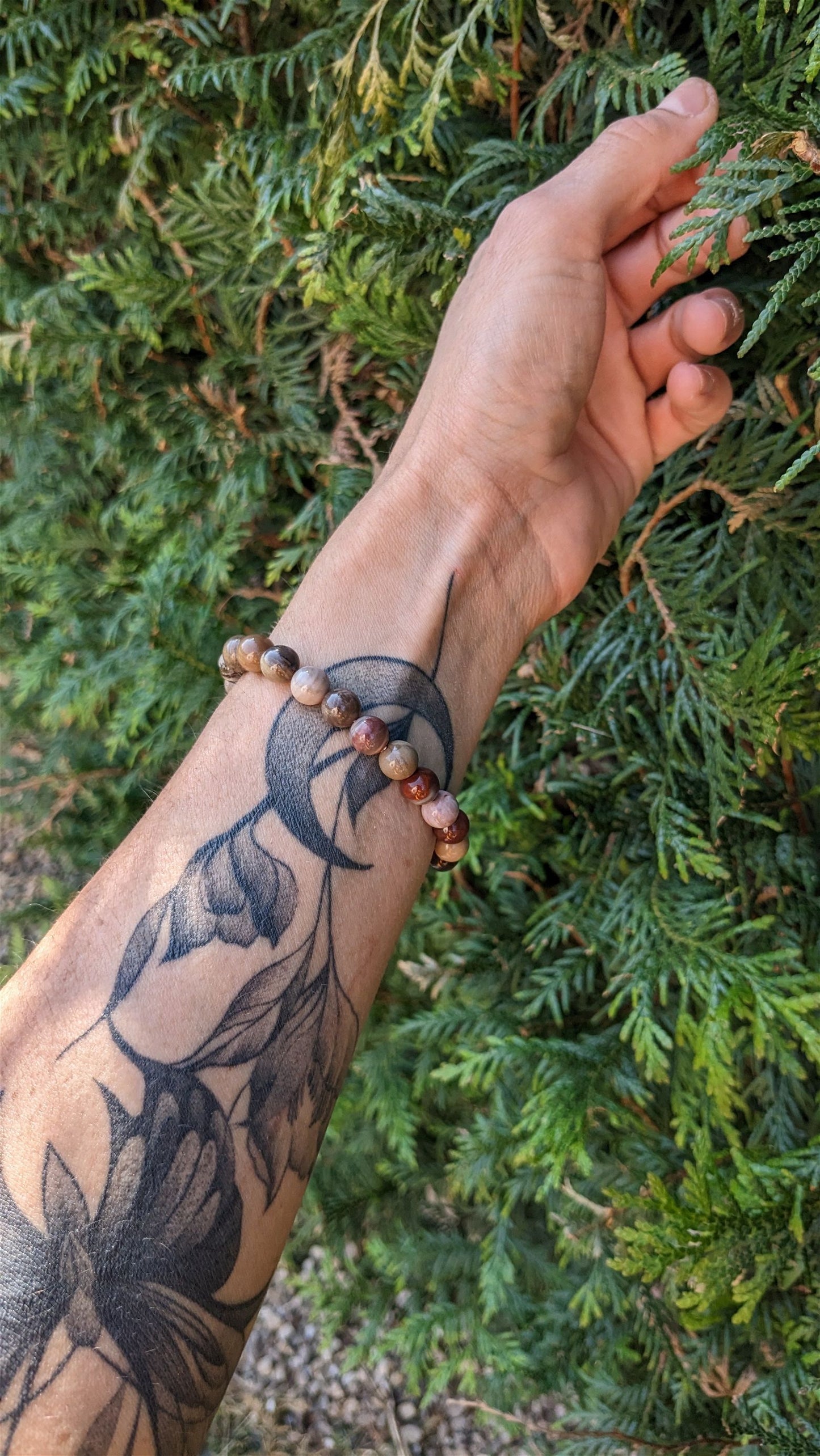 1 bracelet élastique en jaspe - Aurore Lune 