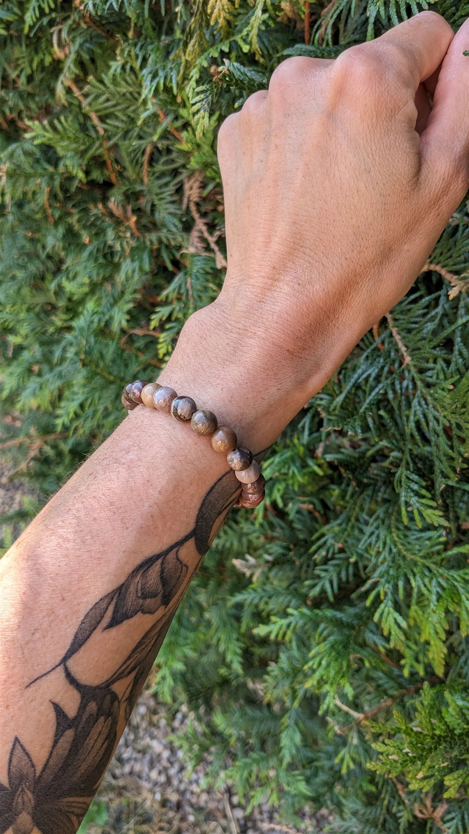 1 bracelet élastique en jaspe - Aurore Lune 