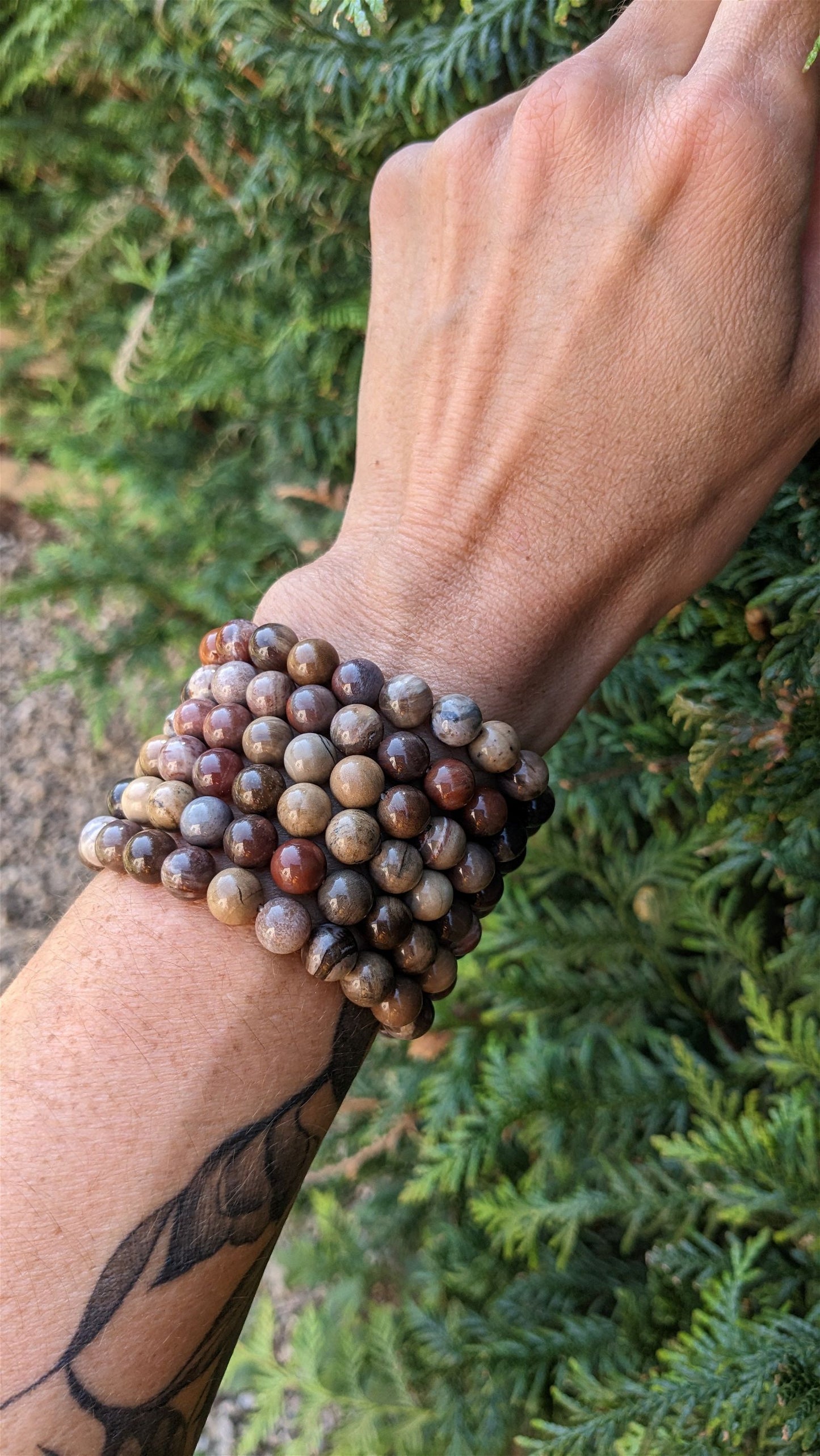 1 bracelet élastique en jaspe - Aurore Lune 