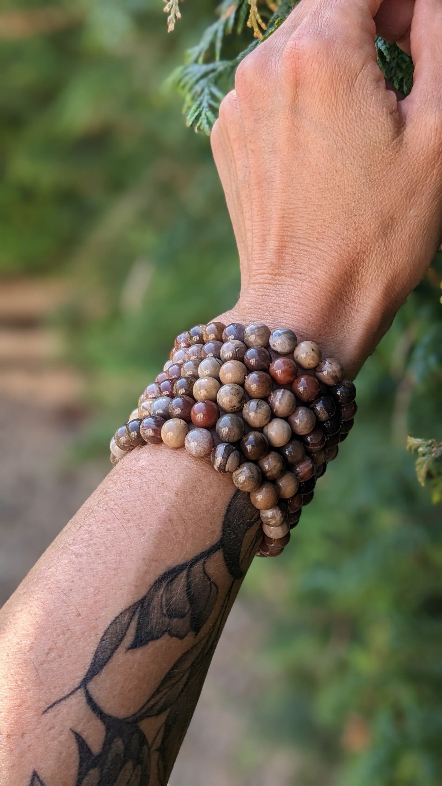 1 bracelet élastique en jaspe - Aurore Lune 