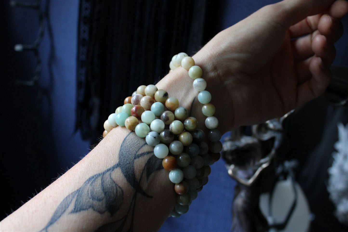 1 bracelet en amazonite élastiqué - Aurore Lune 