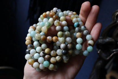 1 bracelet en amazonite élastiqué - Aurore Lune 