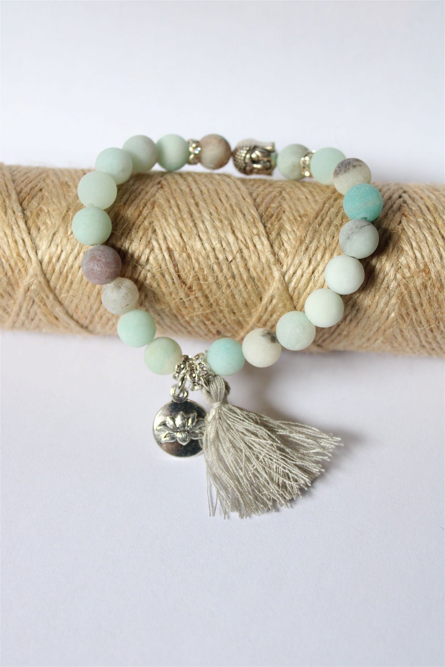 1 bracelet en amazonite frost élastiqué - Aurore Lune 