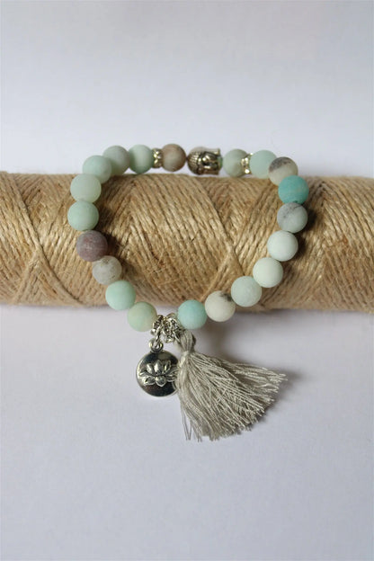 1 bracelet en amazonite frost élastiqué - Aurore Lune 