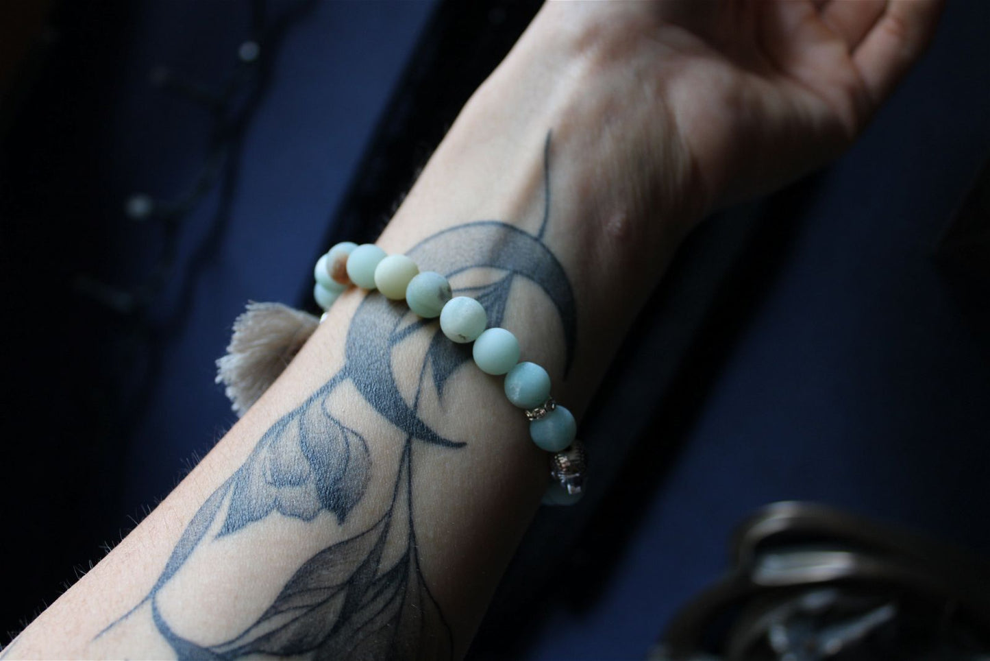 1 bracelet en amazonite frost élastiqué - Aurore Lune 