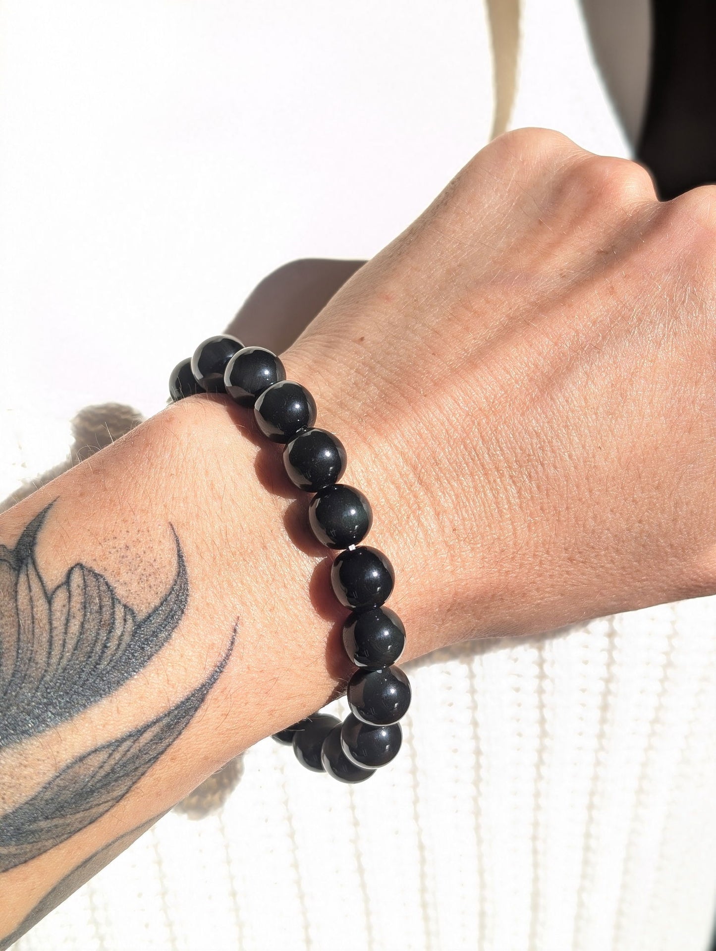 1 bracelet en obsidienne oeil céleste 12 mm - Aurore Lune 