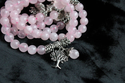 1 bracelet en quartz rose poignet moyen à épais - Aurore Lune 