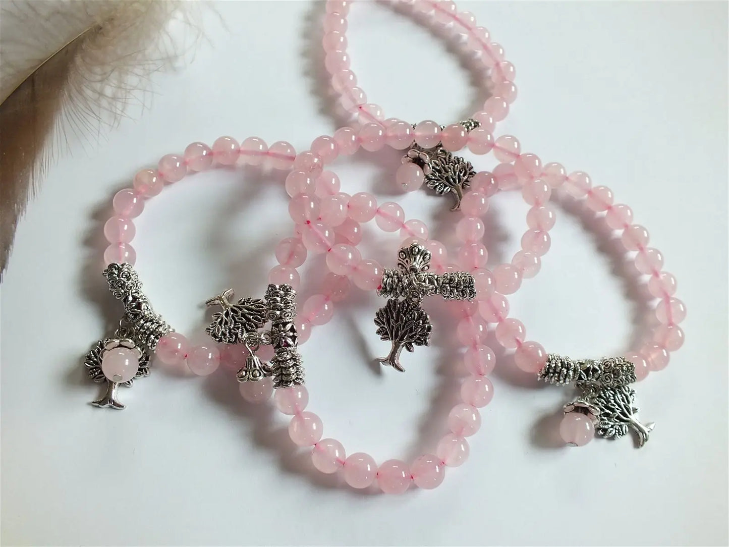 1 bracelet en quartz rose poignet moyen à épais - Aurore Lune 