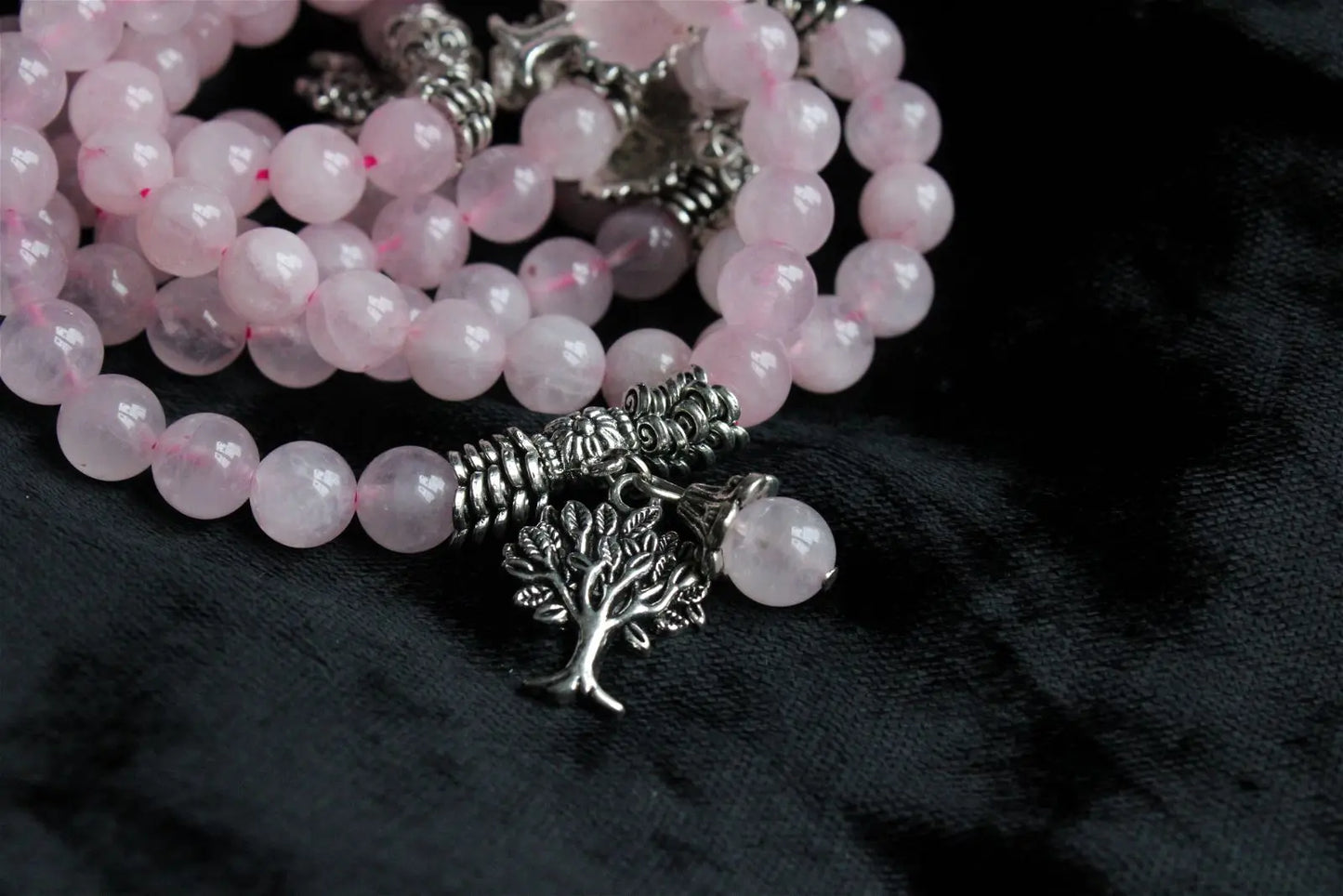 1 bracelet en quartz rose poignet moyen à épais - Aurore Lune 