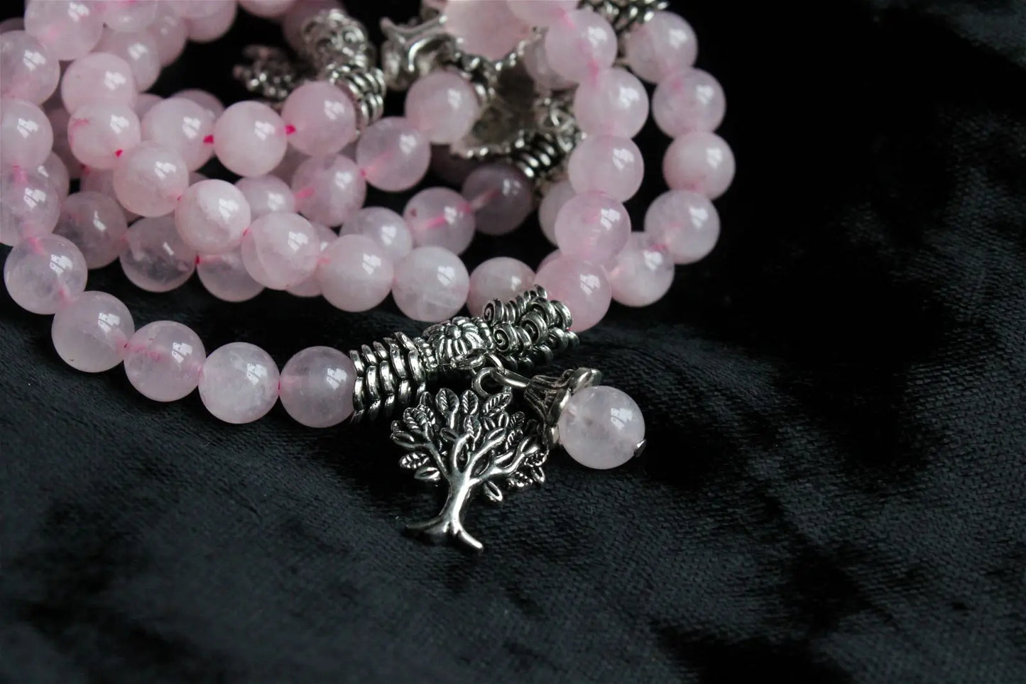 1 bracelet en quartz rose poignet moyen à épais - Aurore Lune 